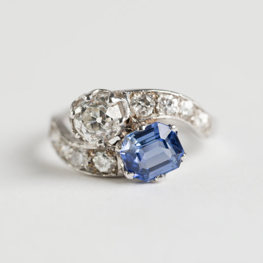 18ct Sapphire & Diamond Two Stone