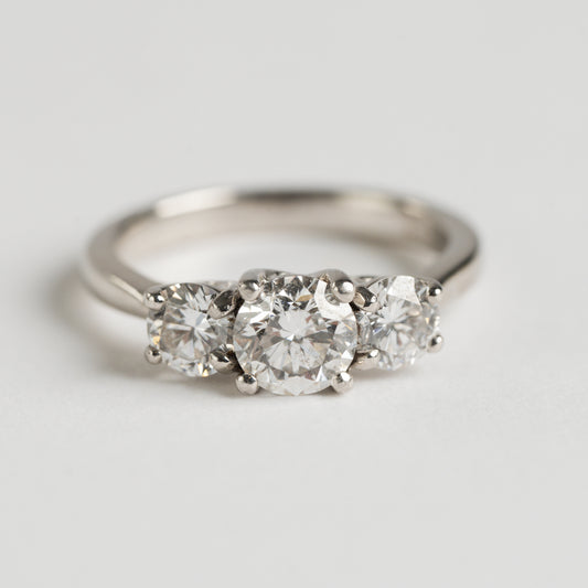 18ct White Gold three stone ring