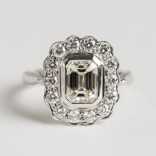 Emerald Cut Diamond Cluster Ring