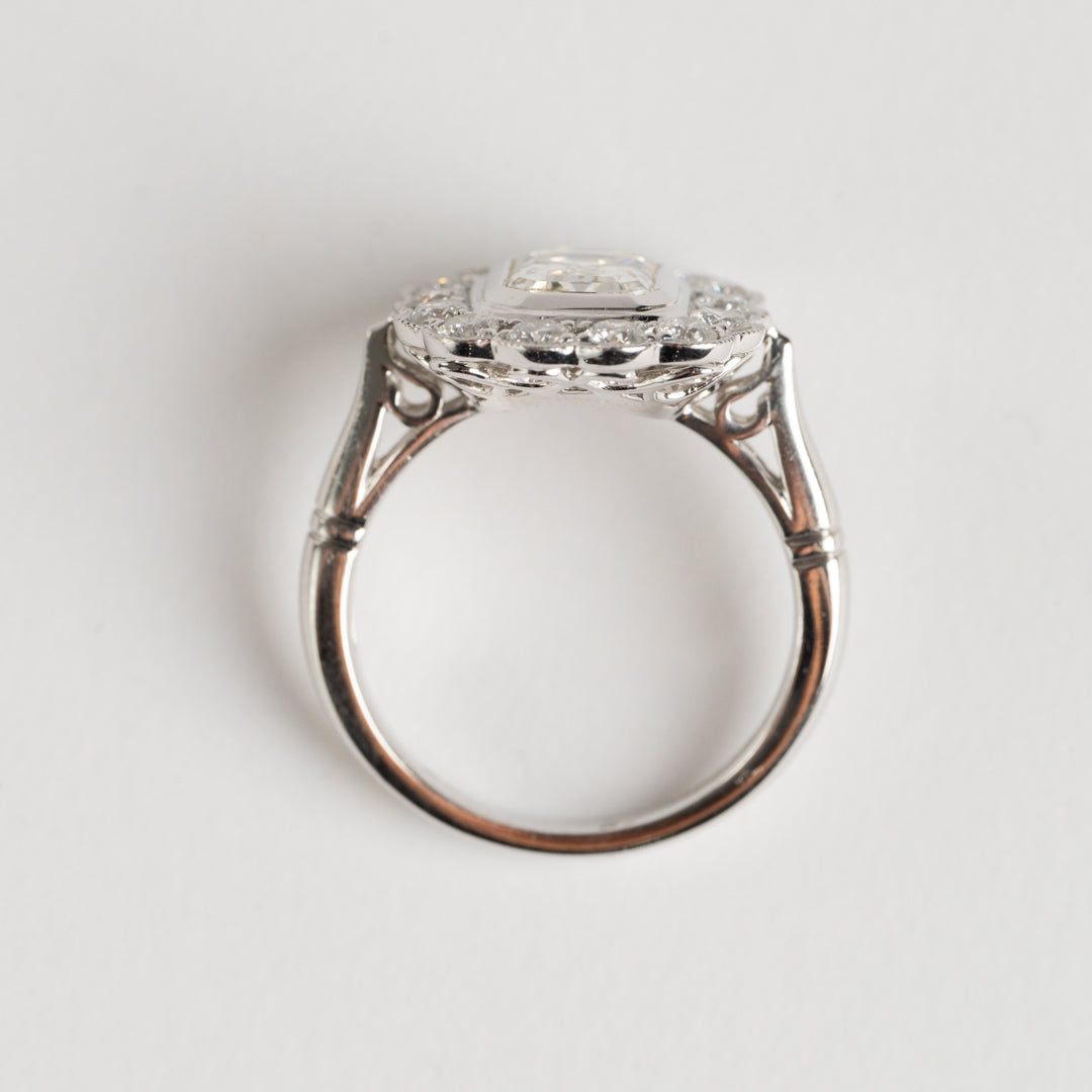 Emerald Cut Diamond Cluster Ring