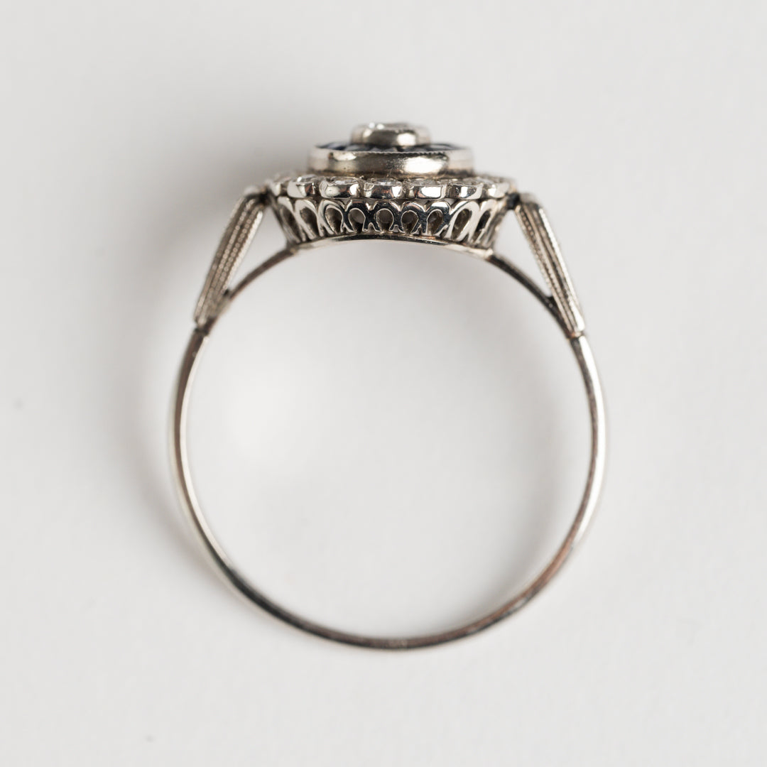 Sapphire and Diamond cluster ring
