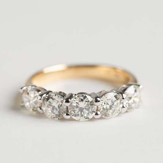 18ct Yellow Gold Five Stone Diamond ring