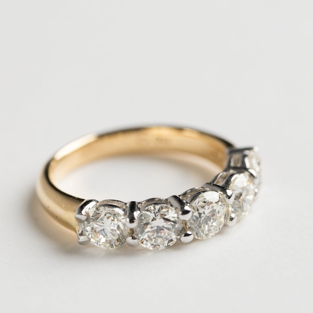 18ct Yellow Gold Five Stone Diamond ring