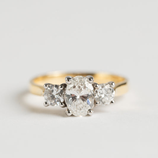18ct Yellow Gold Three Stone Diamond ring