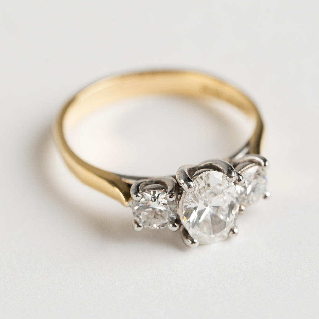 18ct Yellow Gold Three Stone Diamond ring