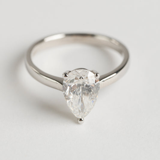 Pear Shape Diamond Solitaire ring