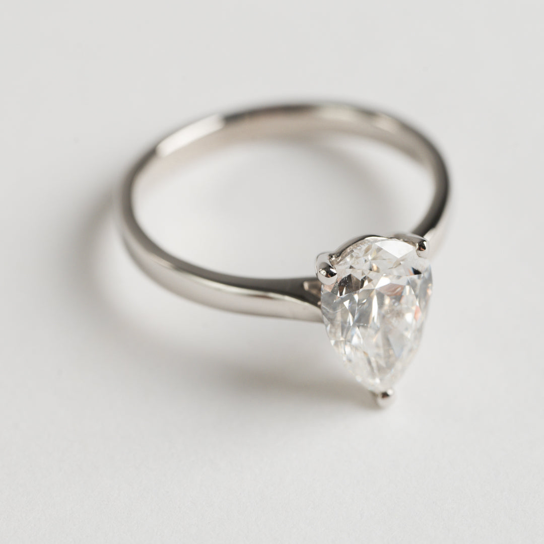 Pear Shape Diamond Solitaire ring