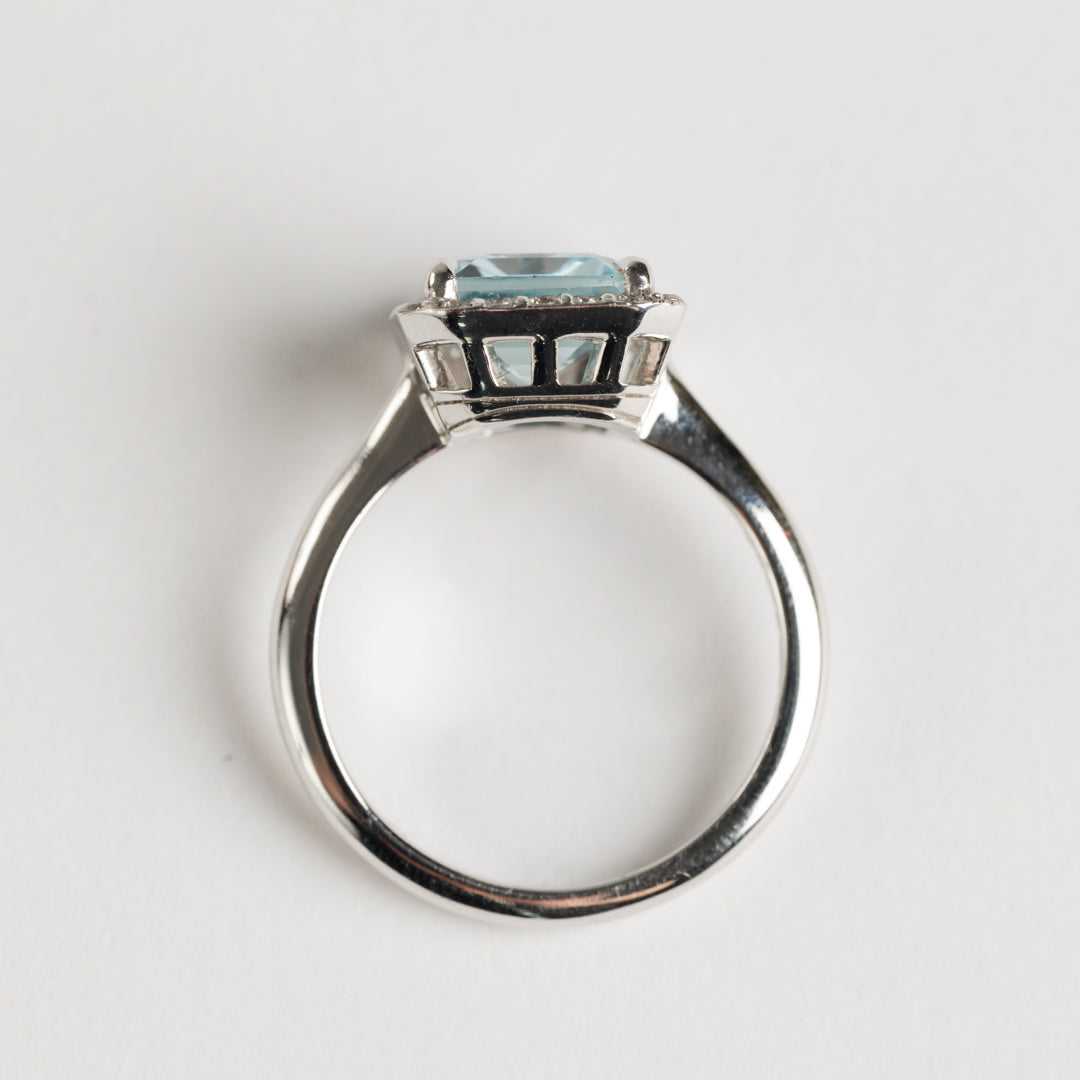 Aquamarine and Diamond ring