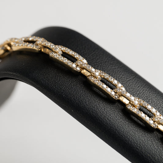 9ct Yellow Gold Diamond Bracelet