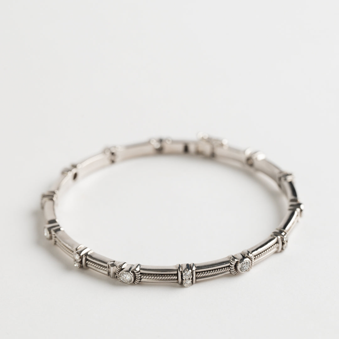18ct White Gold Diamond Bangle