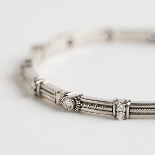 18ct White Gold Diamond Bangle