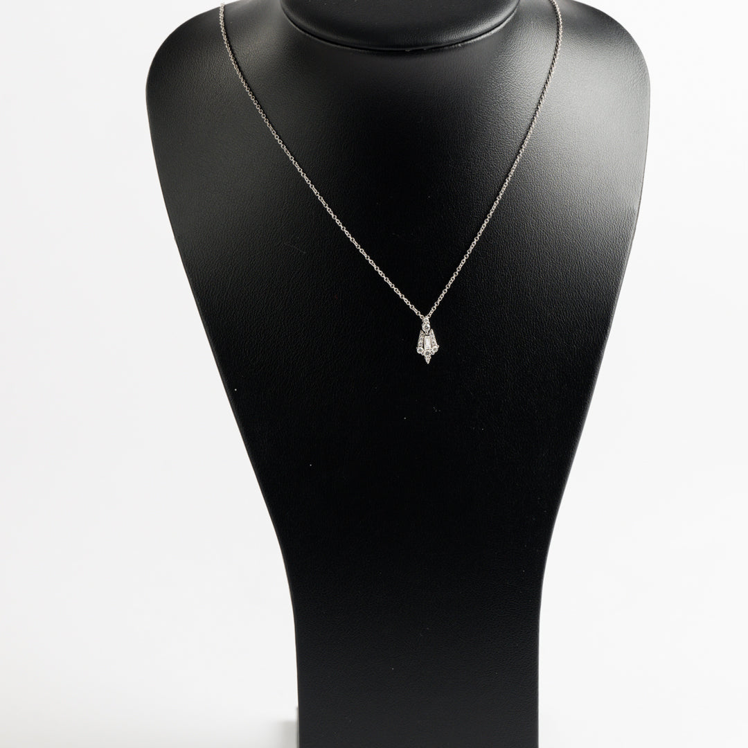 18ct White Gold Diamond Pendant on Chain