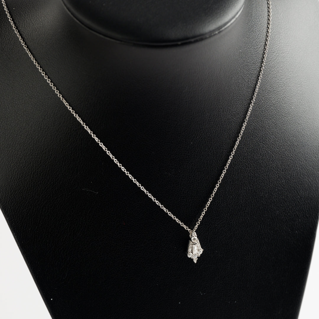 18ct White Gold Diamond Pendant on Chain