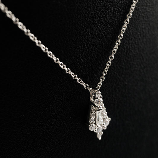 18ct White Gold Diamond Pendant on Chain
