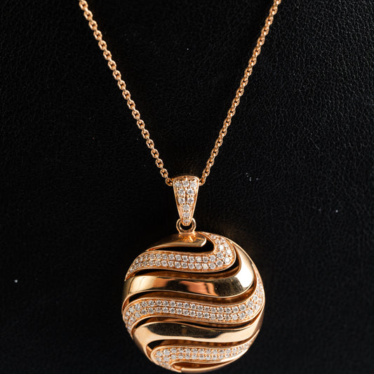 18ct Rose Gold Diamond Pendant and Chain