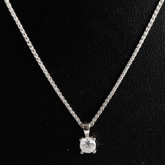 18ct White Gold Diamond Pendant and Chain