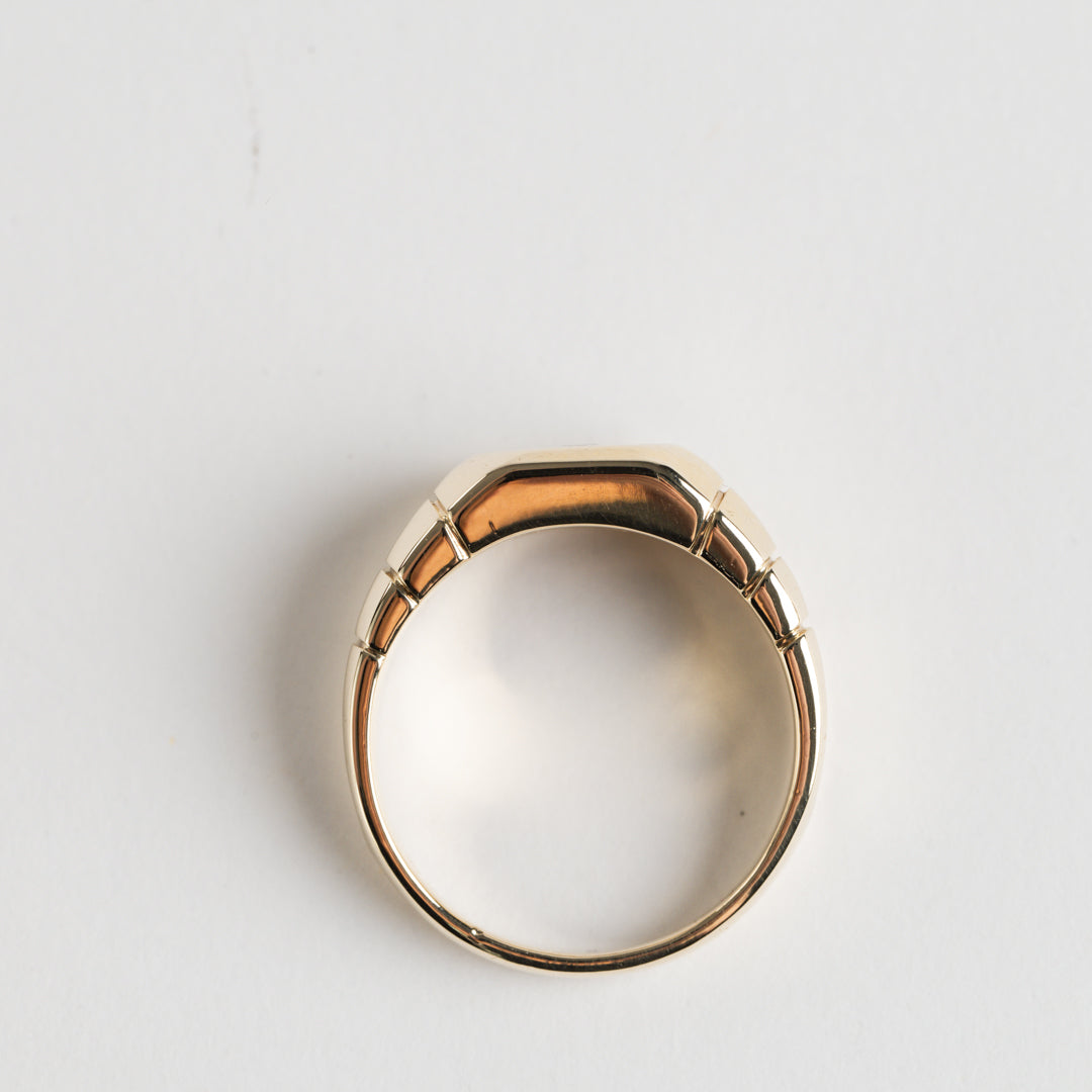 9ct Yellow Gold Gents Diamond Ring