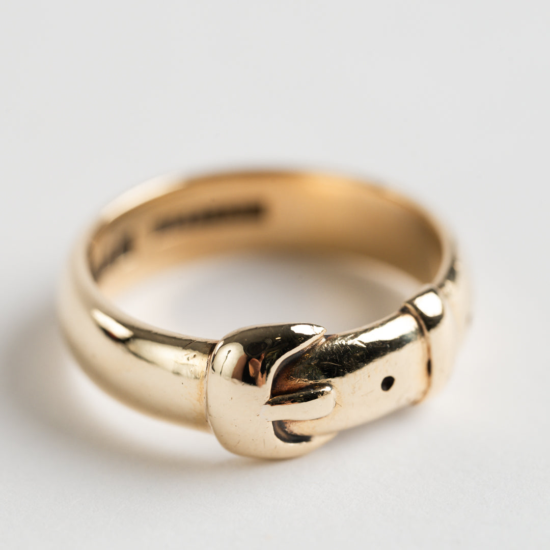 9ct Yellow Gold Buckle Ring