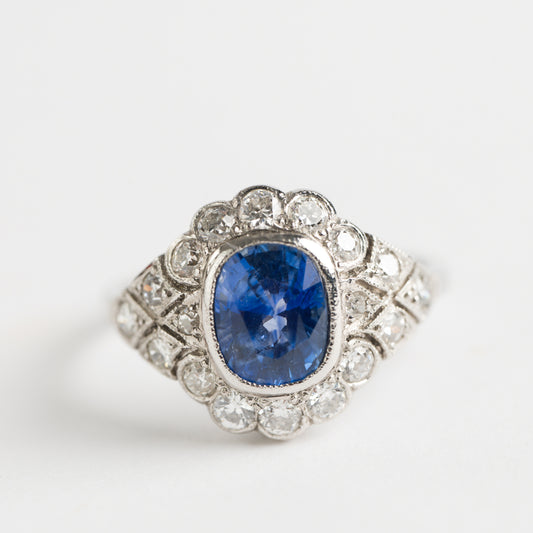 Art Deco Sapphire and Diamond Ring