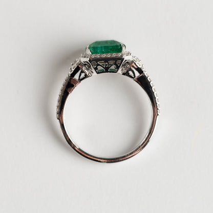 Fancy Emerald and Diamond dress ring