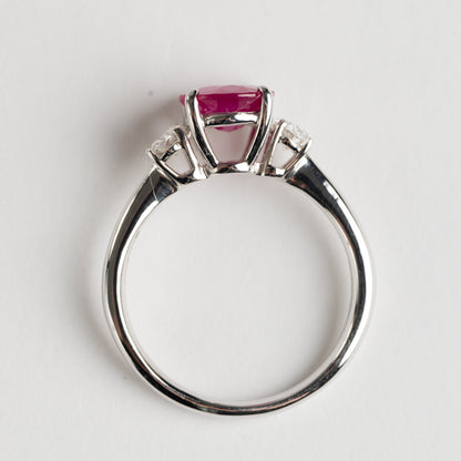Ruby and Diamond three stone ring