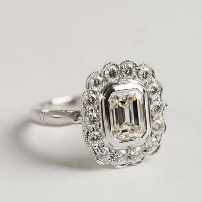 Emerald Cut Diamond Cluster Ring