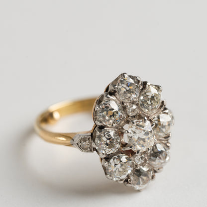 Old Cut Diamond Cluster Ring