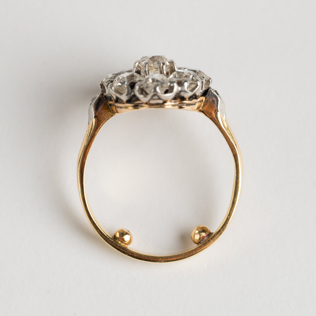 Old Cut Diamond Cluster Ring