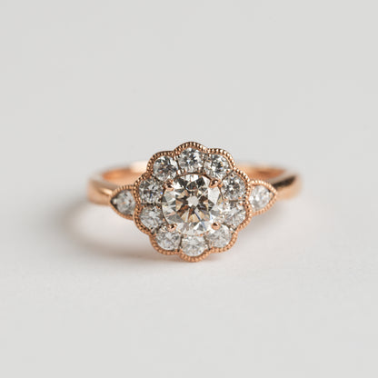 Rose Gold Diamond cluster ring