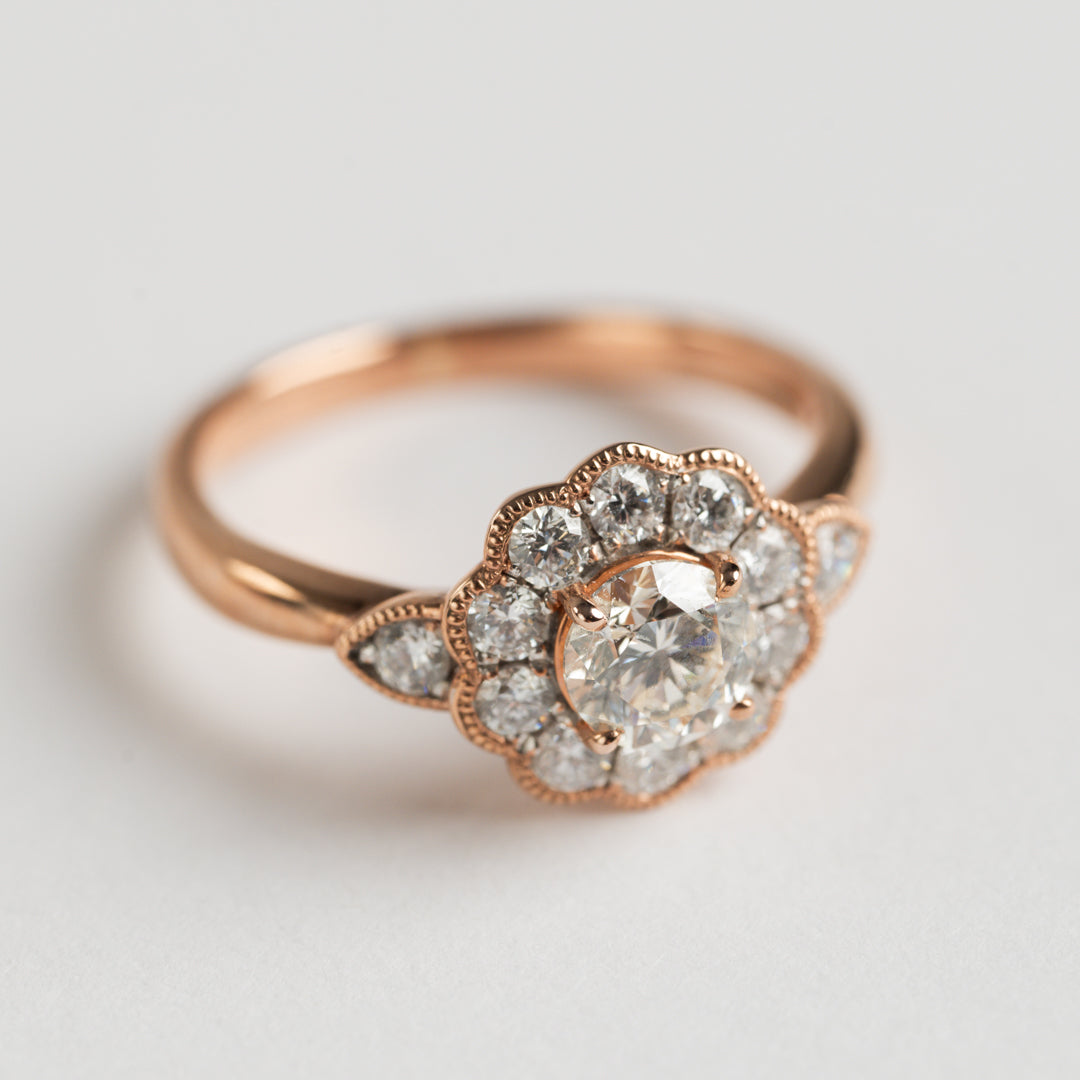 Rose Gold Diamond cluster ring