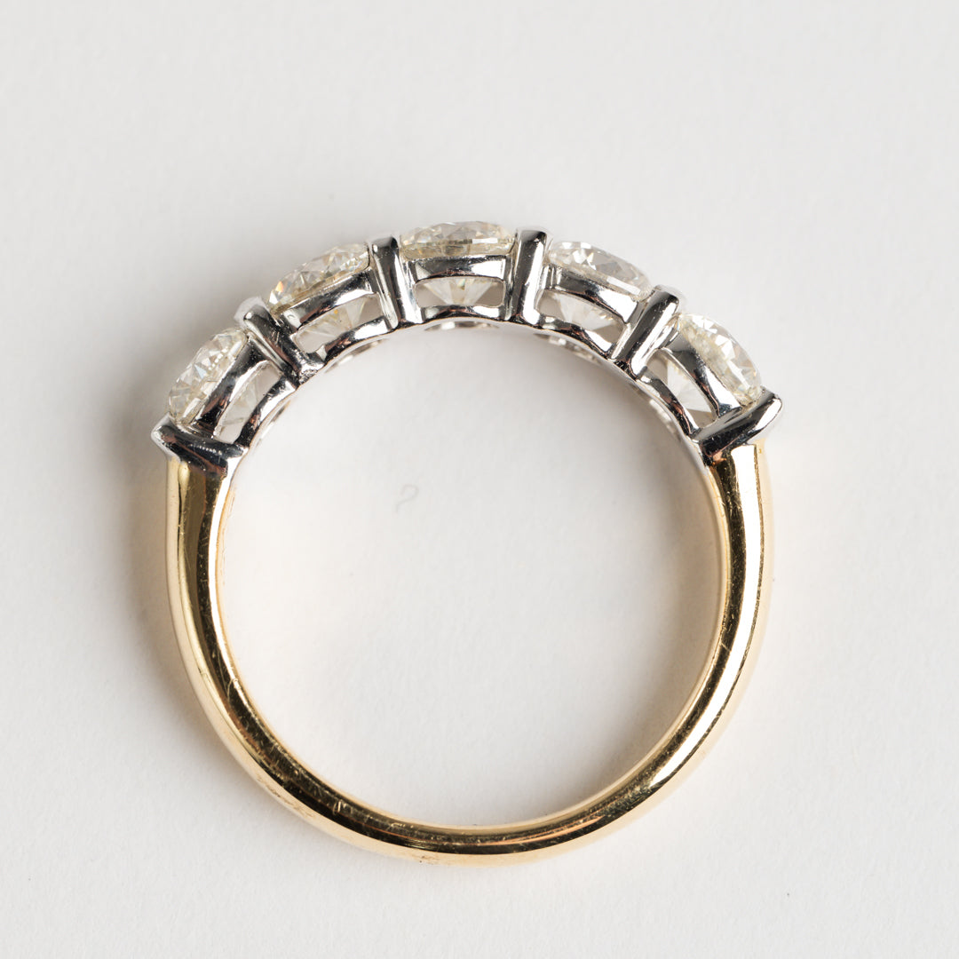 18ct Yellow Gold Five Stone Diamond ring