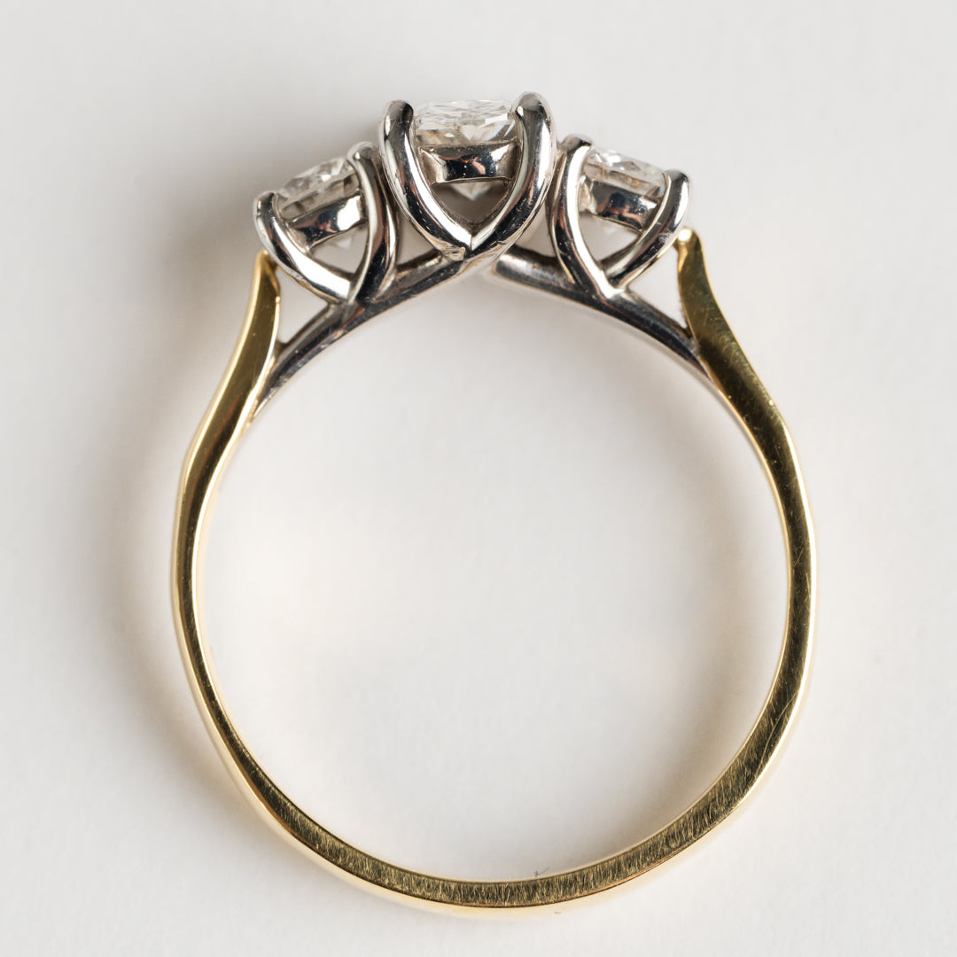 18ct Yellow Gold Three Stone Diamond ring