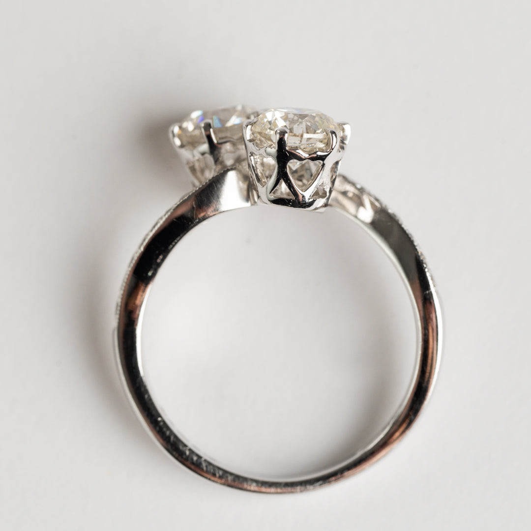 Two Stone Twist Diamond ring