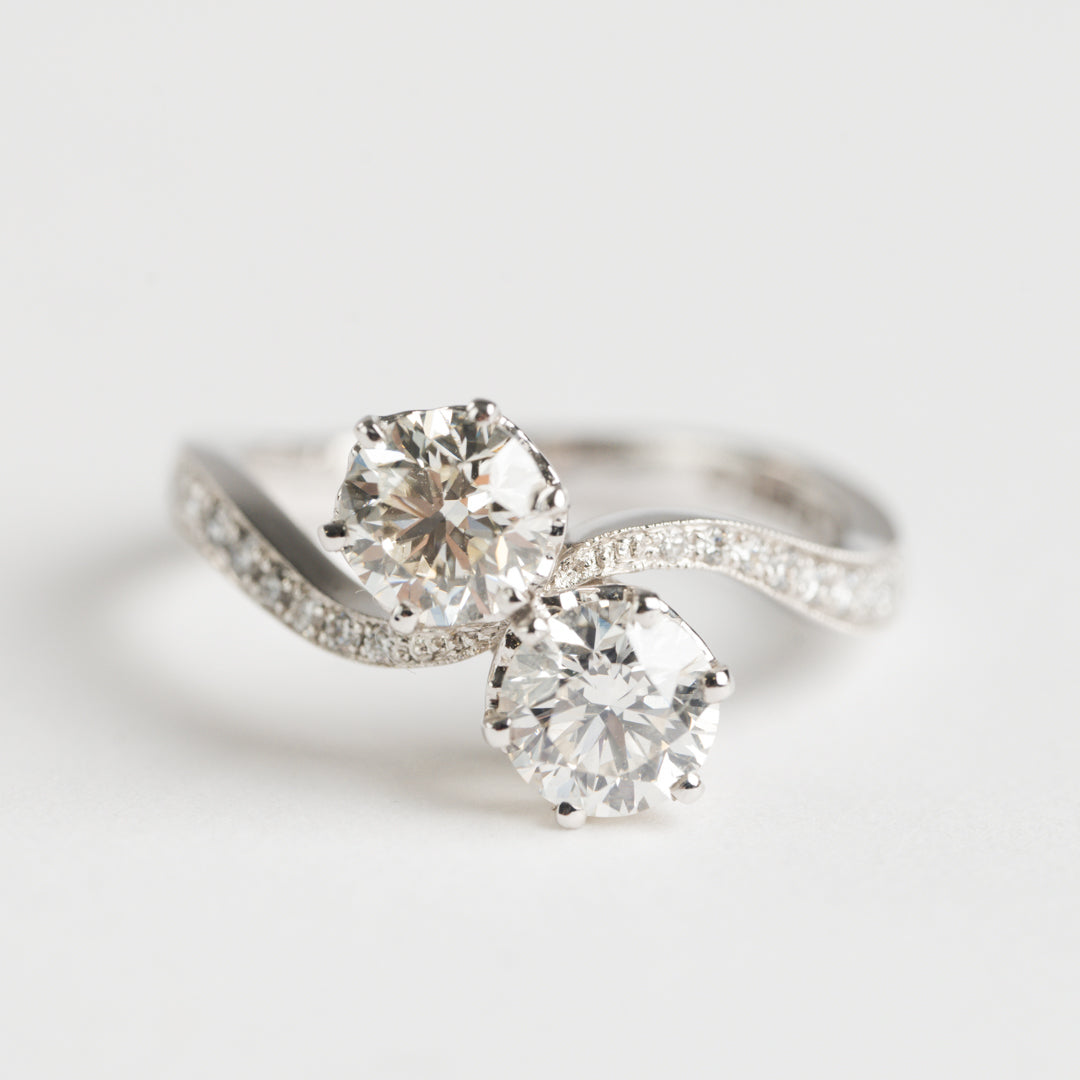Two Stone Twist Diamond ring