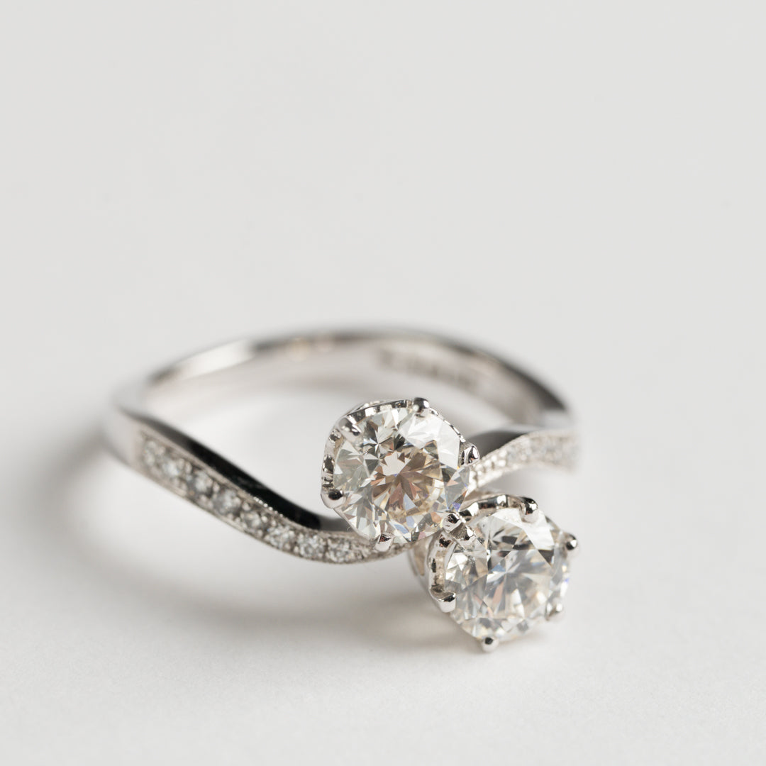 Two Stone Twist Diamond ring