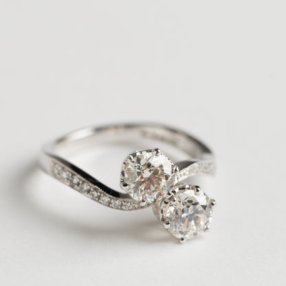 Two Stone Twist Diamond ring