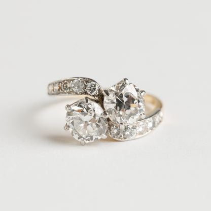 Two Stone Diamond Twist Ring