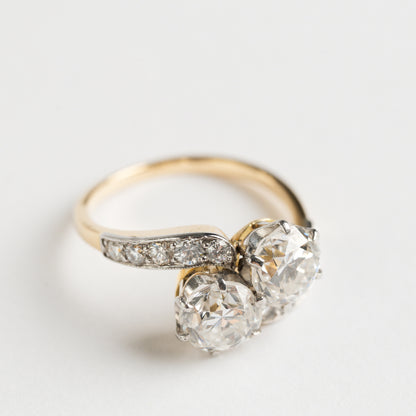 Two Stone Diamond Twist Ring