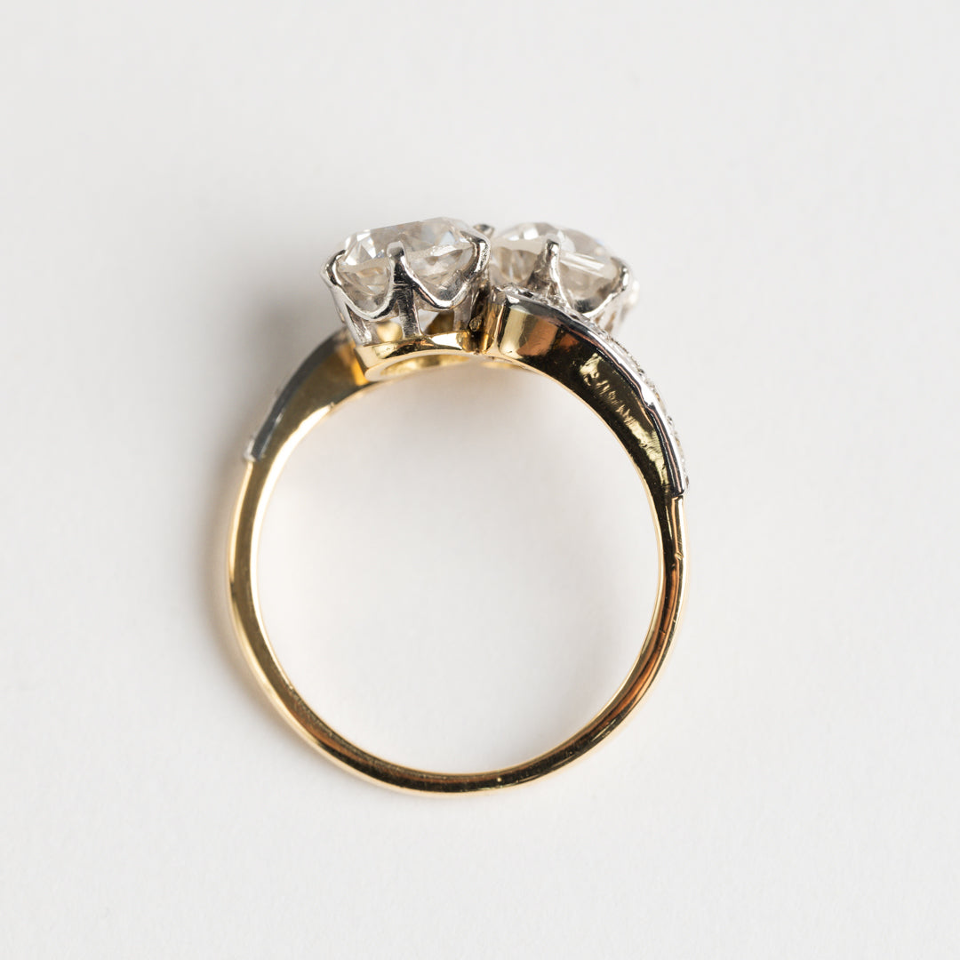Two Stone Diamond Twist Ring