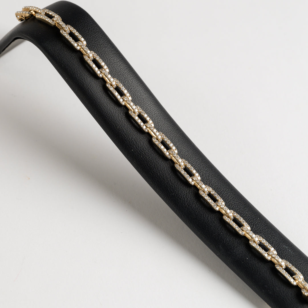 9ct Yellow Gold Diamond Bracelet
