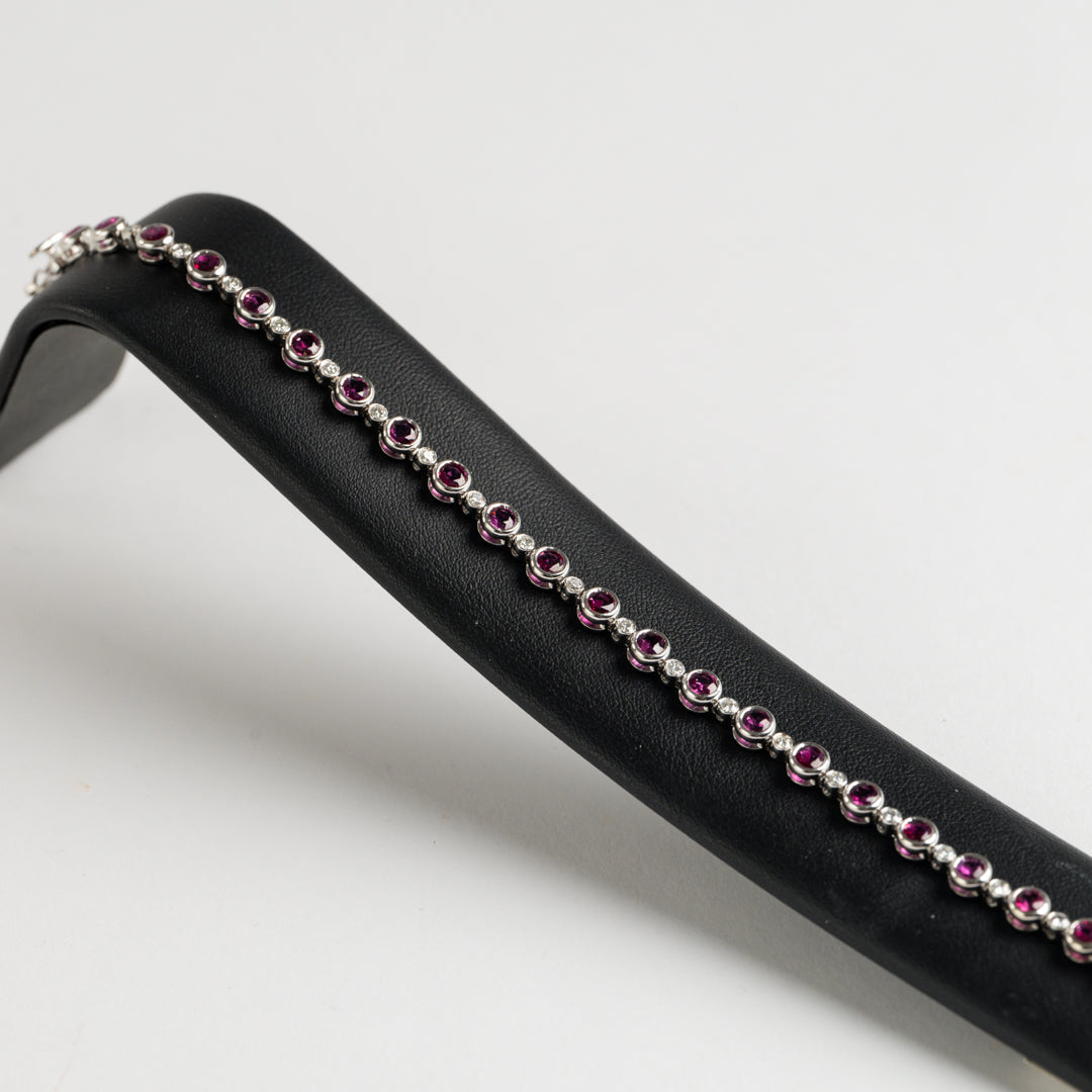 Ruby And Diamond White Gold Bracelet