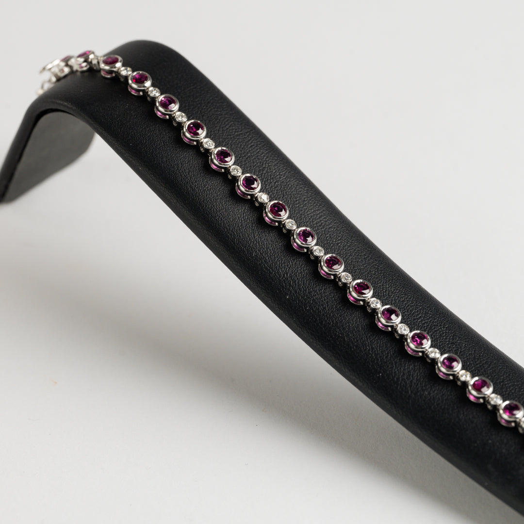 Ruby And Diamond White Gold Bracelet