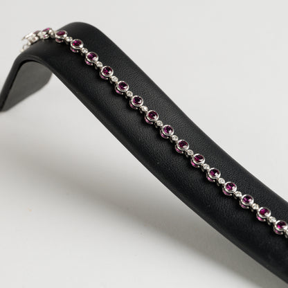 Ruby And Diamond White Gold Bracelet