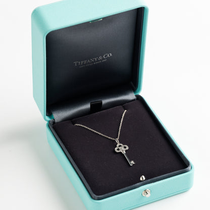 Tiffany Diamond Key Pendant and Chain
