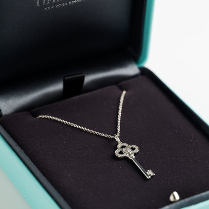 Tiffany Diamond Key Pendant and Chain