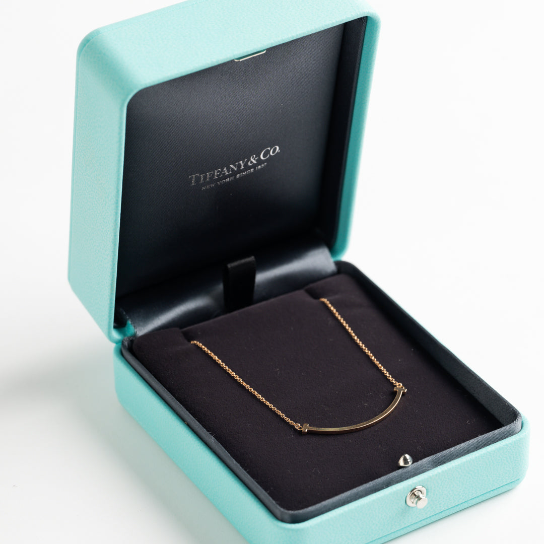 Tiffany T Smile Necklace Rose Gold