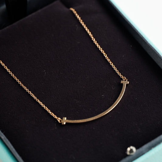 Tiffany T Smile Necklace Rose Gold