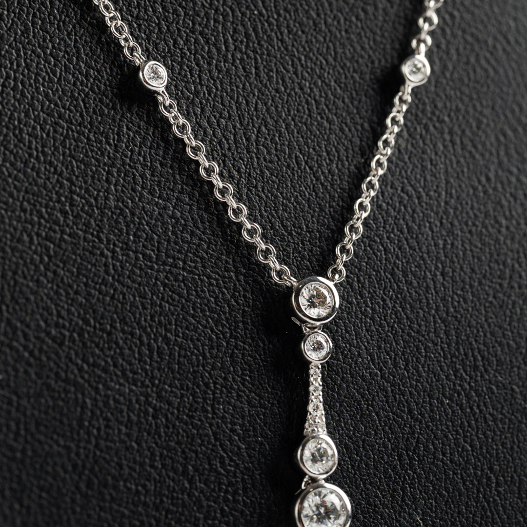 18ct White Gold Diamond Pendant on Chain
