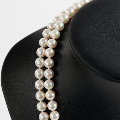 Akoya Pearl Double Strand Necklet With Diamond Clasp