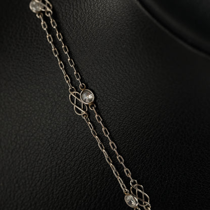 Aquamarine and Diamond Pendant  on Diamond Chain